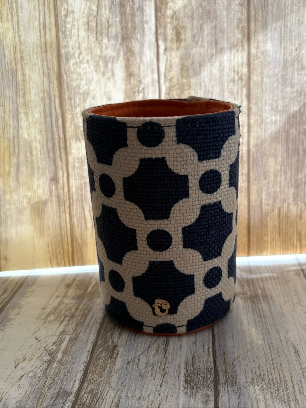 Spartina 449 Navy and Cream Geometric Can or Pen Holder